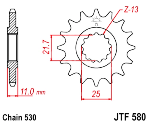 Kit de piñones y cadena de transmisión 530 JT para Yamaha FZ6 / S2 / ABS 2004-2009 Foto 4 de 4