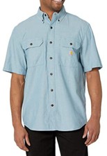 Carhartt Men's Loose Fit Midweight Chambray Short - Sleeve Shirt Size X-Large