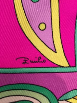 Vintage EMILIO PUCCI PINK FUSCIA YELLOW PURPLE SILK SCARF 35