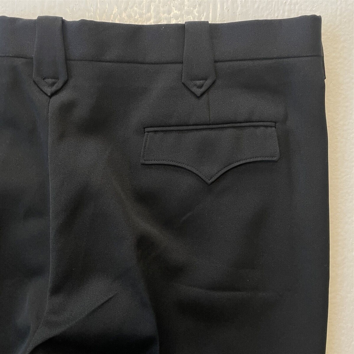 Circle S 42x30 Black Polyester Bootcut Flat Front Mens