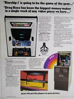 Starship 1 Drag Race Triple Hunt Arcade Magazine AD Video Game Art 1977