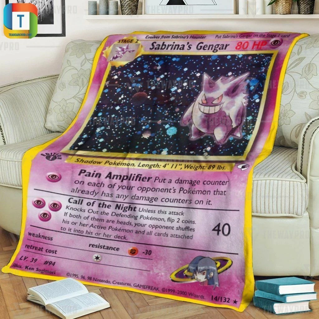 Hot Anime Pokemon "Sabrina\'s Gengar" Quilt Card Blanket ...