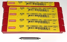 DORMER DRILL/COUNTERSINK COMBINATION A220 #1 DRILL 60° 3/64" POINT LOT OF 5