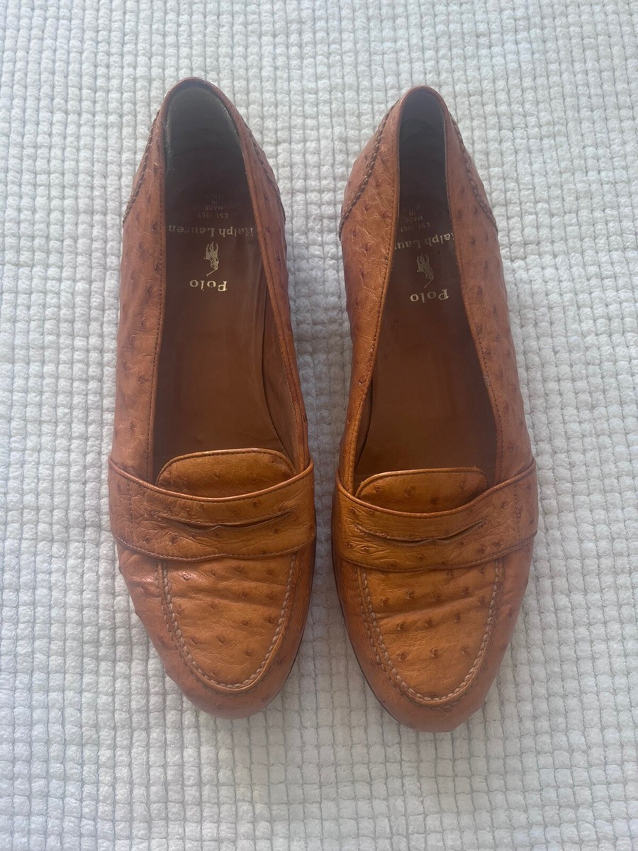 EXCELLENT | POLO RALPH LAUREN 9 D GENUINE OSTRICH FULL QUILL LOAFERS SHOES Amazon.com | POLO RALPH LAUREN Men main image 4