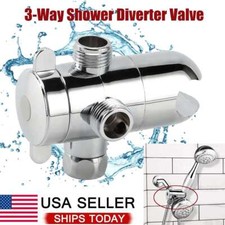 3-Way ABS Bathroom Shower Head Diverter Valve Sprayer Arm Mount Water Separator