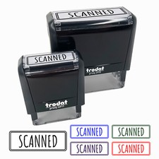 Scanned Double Line Border Document Self-Inking Rubber Stamp Ink Stamper Office