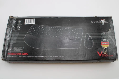 Periduo-605, Wireless Ergonomic Split Keyboard and Vertical Mouse Combo, Adju...
