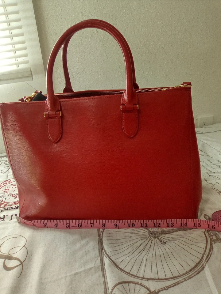 Lauren Ralph Lauren Leather Double Zip Satchel Bag - Burgundy - Image 3 of 4