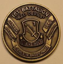 82d Airborne 504th PIR 1st BN Red Devil 6 RD6 Commander Army Challenge Coin