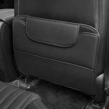 Car Seat Back Anti-Kick Pad Mat PU Leather Protector Storage Cover Accessories