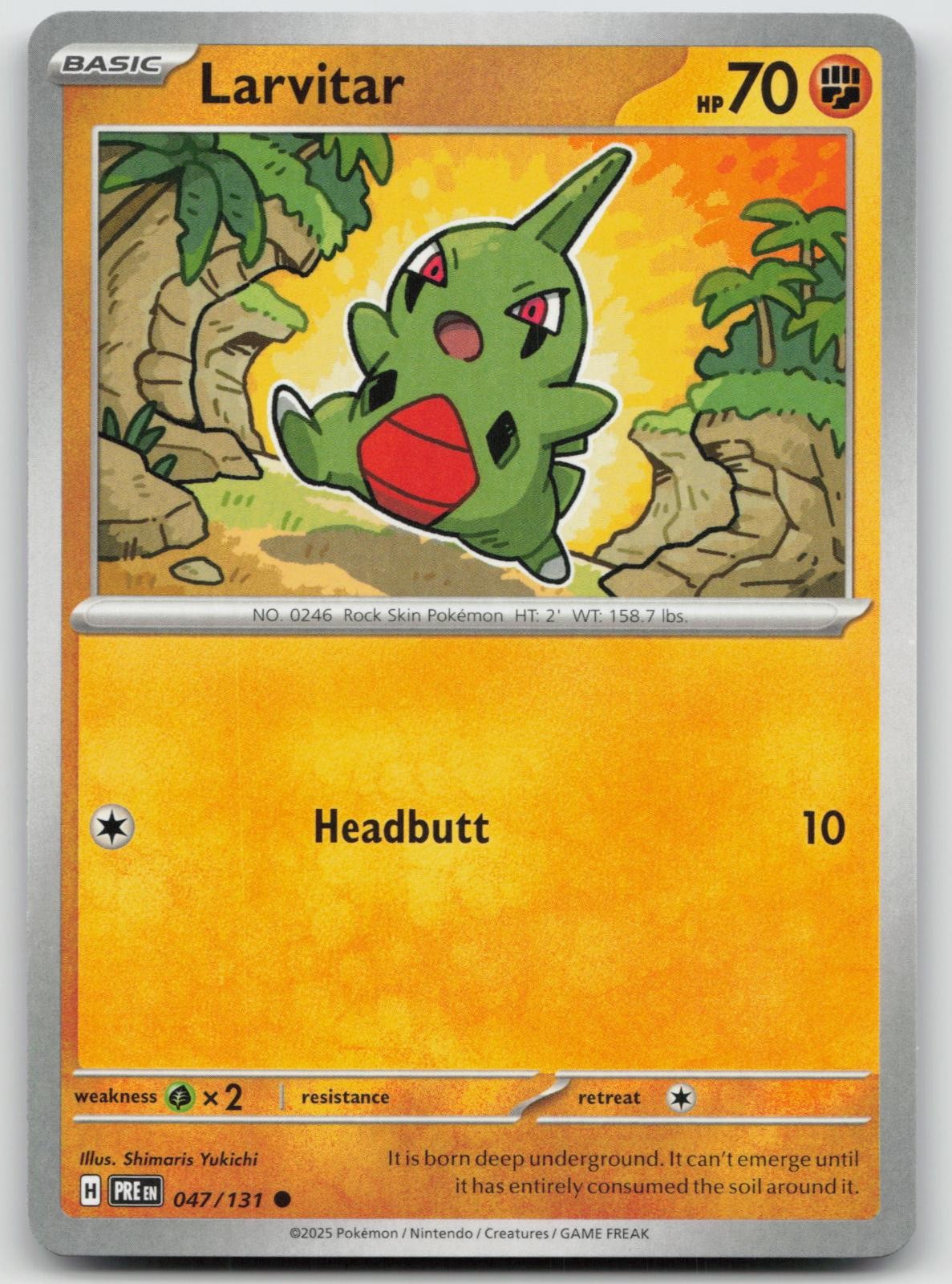 Larvitar 047/131 Common Prismatic Evolutions Pokemon Near Mint