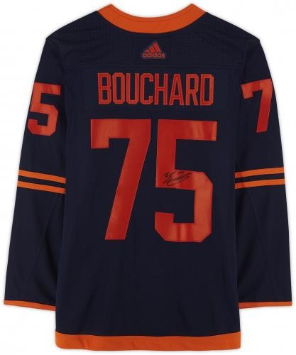 Evan Bouchard Edmonton Oilers signiertes Navy Authentic Trikot - Bild 3 von 5