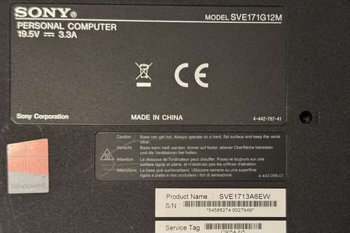 Sony Vaio SVE17 17,3 2x 2,40GHZ 500GB HDD 8GB RAM DVD Brenner Laufwerk + Tasche - Bild 9 von 10