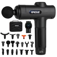 Massage Gun for Athletes - Quiet Electric Handheld Massager Gun with LCD, 20 ...