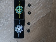 Stone Island Badges 2 Badges 4 Buttons White And Light Blue