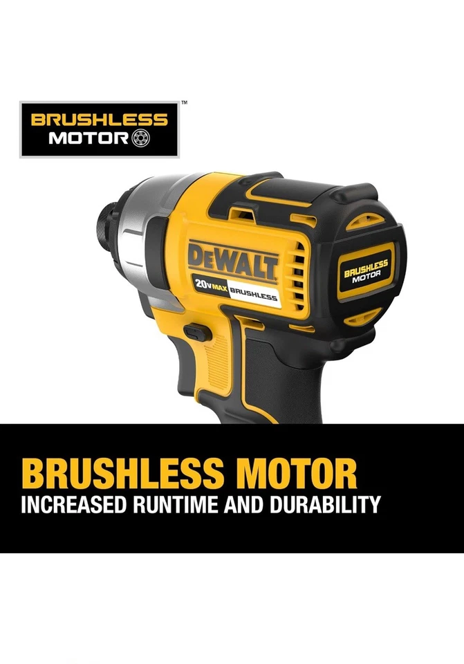 DEWALT 20V MAX Brushless Cordless 1/4 in Impact Driver Kit - Model DCF840D1/NEW - Image 2 of 4