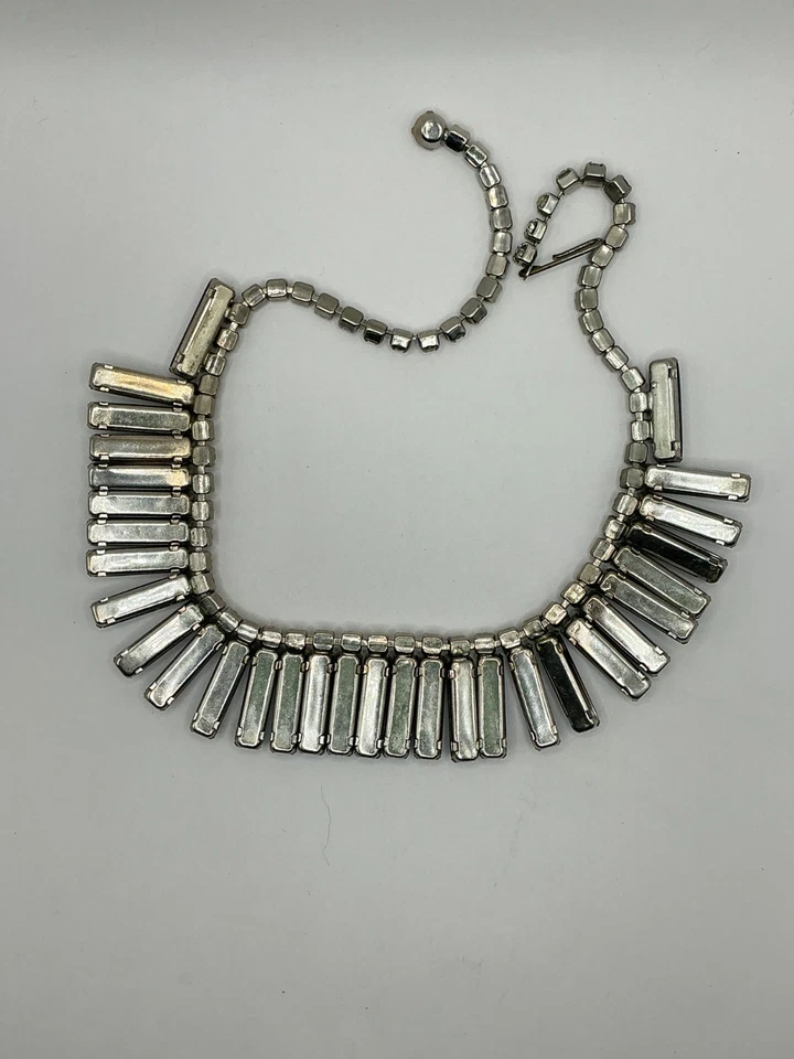 Lote de bisutería vintage de diamantes de imitación de vidrio negro collar pulsera pendientes Foto 3 de 4