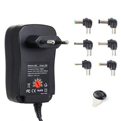 Stecker Netzteil 3000mA Universal 3V 4,5V 5V 6V 7,5V 9V 12V Adapter Stecker 30W