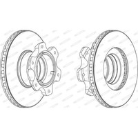 Ferodo 2X Bremsscheibe Hinten Ø324 Mm BelüFtet FüR Mercedes-Benz Vario
