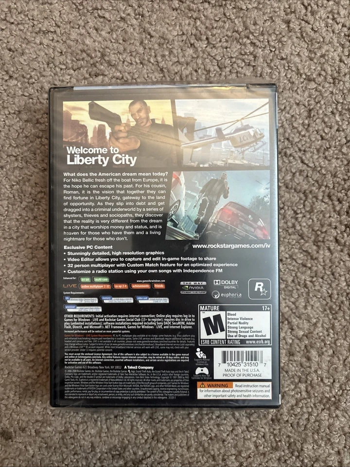 Grand Theft Auto IV - Standard Edition (PC, 2008) Brand New Sealed See Pics - Image 2 of 4