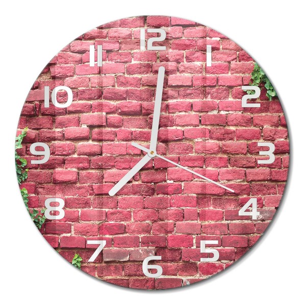Stilvolle Design-Wanduhr Aus GehäRtetem Glas Backsteinwand WeißE Zeiger Fi30 Cm-image