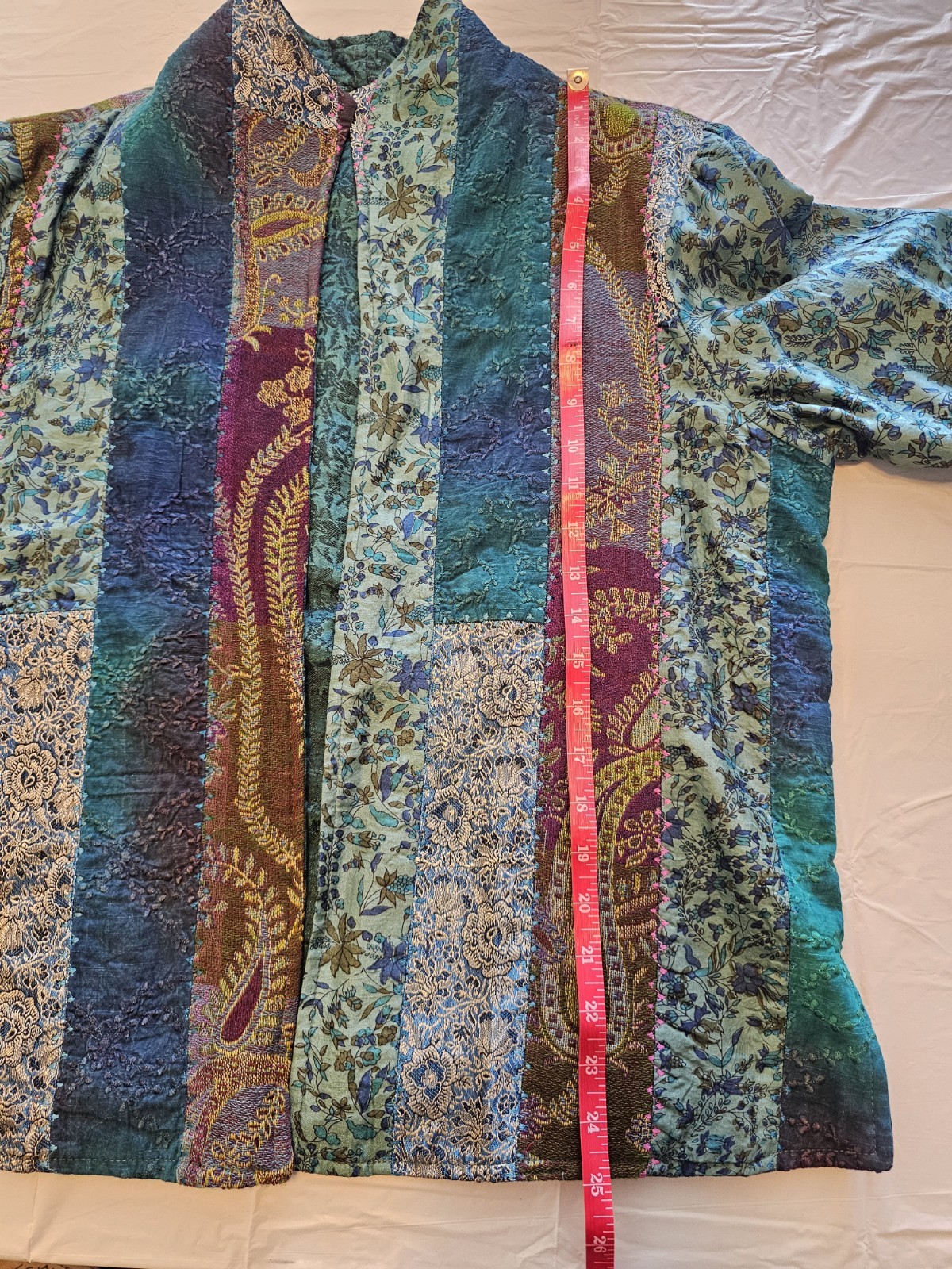 Women's Patchwork Kimono Multicolor Jacket Long S… - image 5