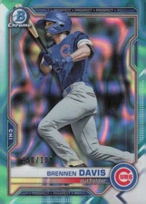 2021 Bowman Draft #BDC-124 Brennen Davis Chrome Aqua Lava Refractor #/199