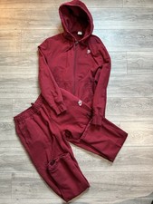 Vinatage Nike Sportswear Club Fleece Fullzip Red Hoodie  Joggers Set Size Large