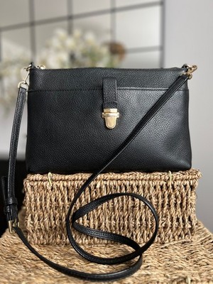 Michael Kors Mercer Snap Pocket Crossbody Bag Schwarz Leder Schultertasche