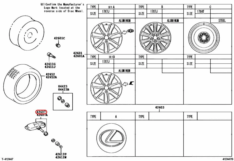 Subconjunto de válvulas Toyota OEM, monitor de presión de neumáticos 42607‐33021 para 4Runner Foto 3 de 4