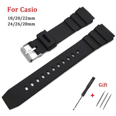 HQstrap Silikon Uhrenarmband Band schwarz Metallschließe 18mm-28mm Unisex