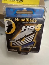 HeadBlade HB4 Razor Refill Cartridges 4 Lubricated Cartridges 1 Adapter New