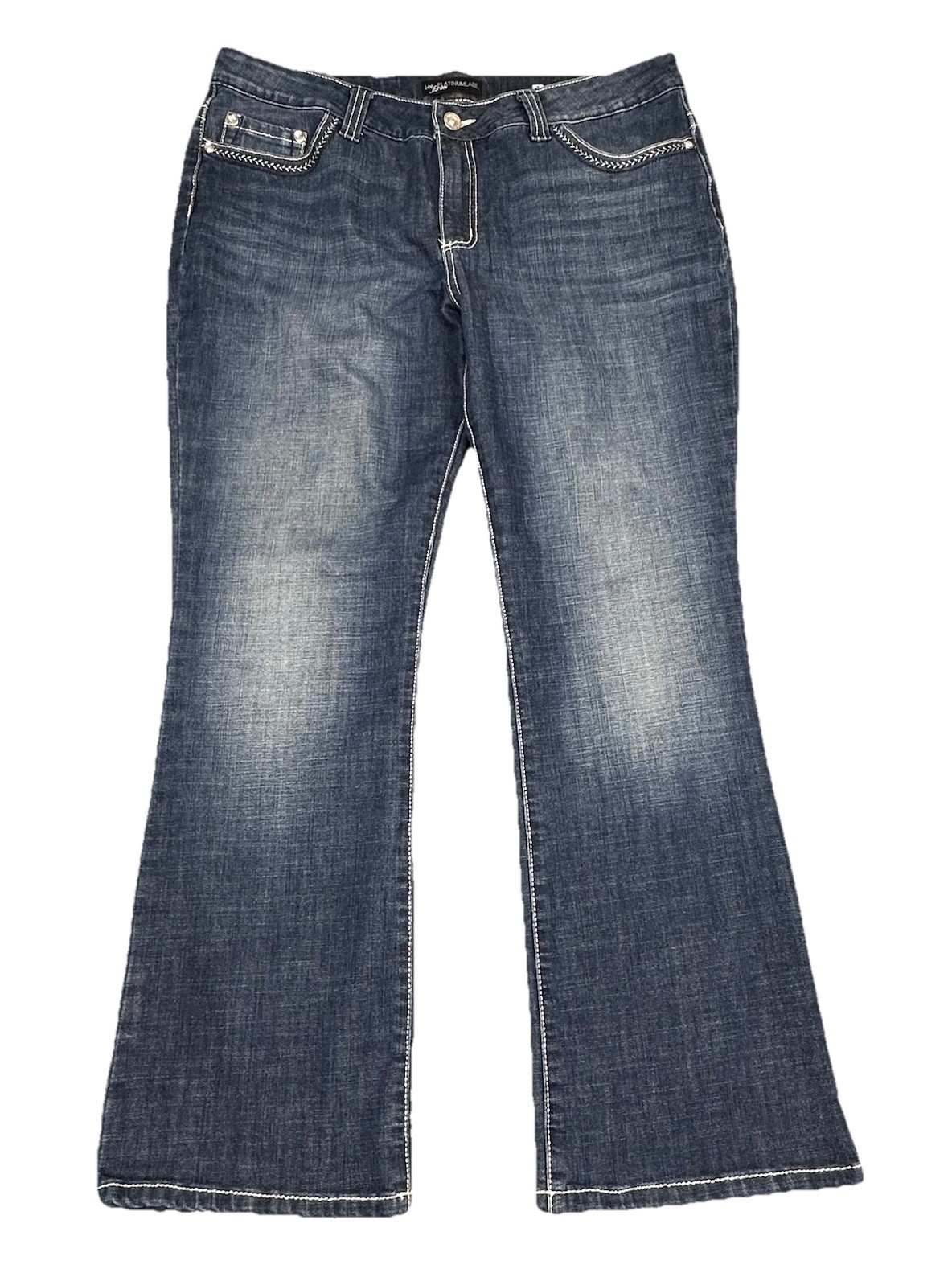 Lee Platinum Label Stretch Jeans for Women - Size 18 (36x30) Blue with Back Flap Pockets