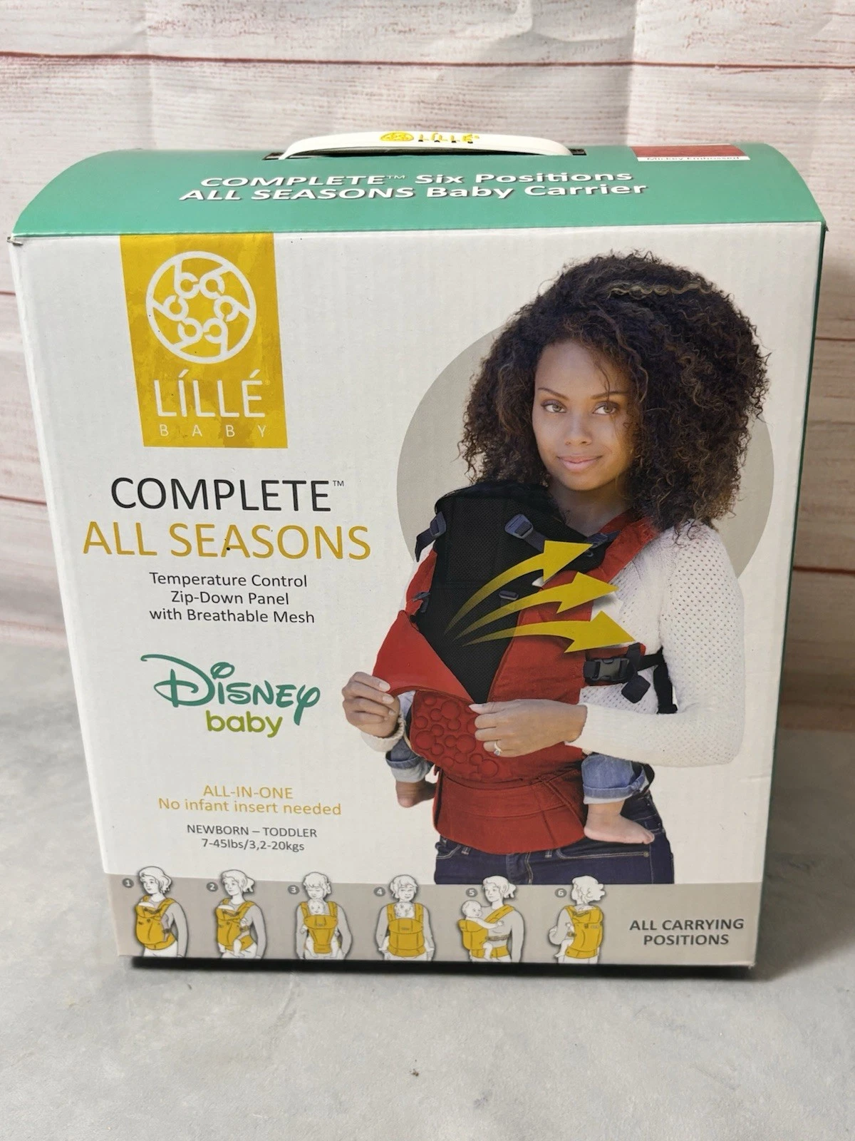 LILLE BABY Disney Mickey Mouse RED Stitch Baby Infant Toddler Carrier 6 Position