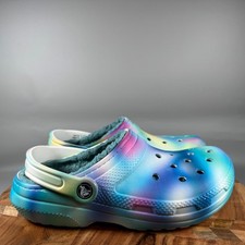 Crocs Classic Lined Tie Dye Clog Women's Size 8 Comfort Warm Cozy Shoes