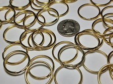 Brass Plated Lt Gold 1 Inch 24mm Round Split Ring Metal Key Rings Key Holders