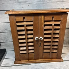 VTG Wood wall Spice Rack Wood Window Shutters Cabinet