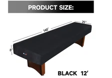 USED. Heavy Duty Leatherette Shuffleboard Table Cover (Black, 12')