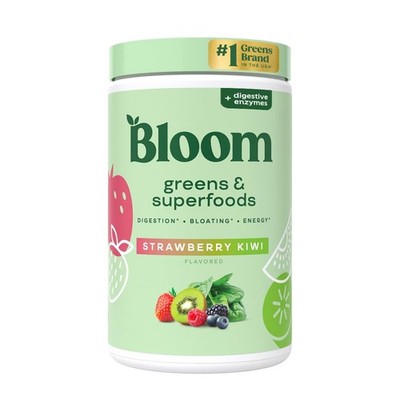Bloom Nutrition Superfood Greens Powder 25 SVG, Strawberry Kiwi 5.55OZ