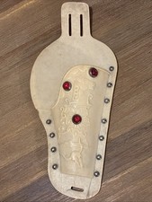 Vintage Kilgore White Plastic Cap Gun Holster w/ Jewl's Studs Embossed Horse