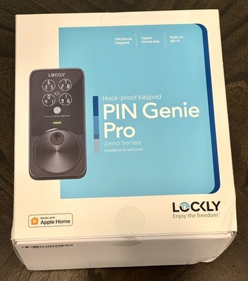 NEW! Lockly PIN Genie Pro Smart Deadbolt Siri/Google/Alexa, Keypad, App, Key