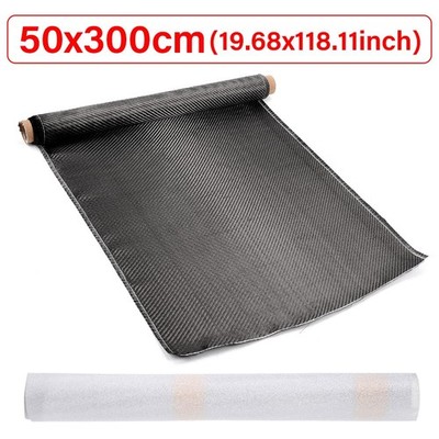 10ft x 20'' Carbon Fiber Fabric Black Carbon Fiber Sheet Cloth 2x2 Twill Weave
