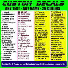 Custom Text Vinyl Lettering Sticker Decal Personalized - ANY TEXT - ANY NAME c7