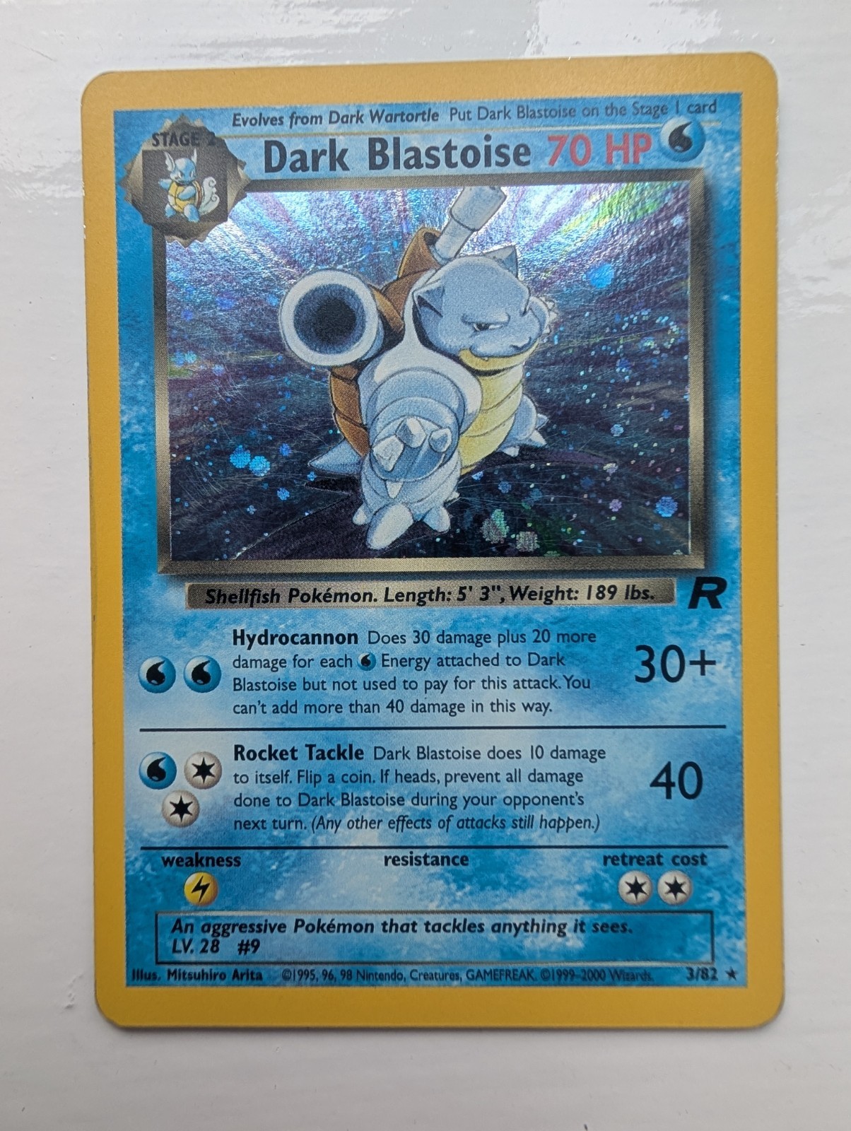 Dark Blastoise 3/82 - Holo - NM - Pokémon Team Rocket - 2000 - Clean Holo