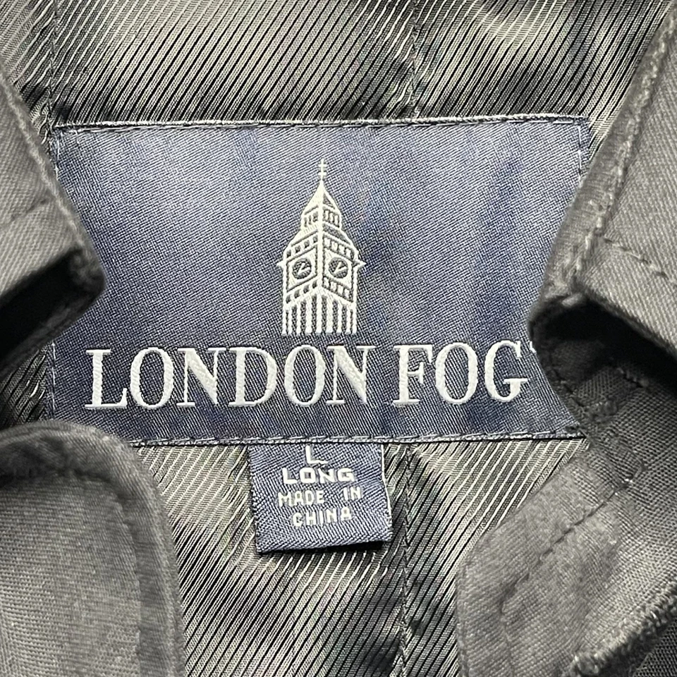 Gabardina larga negra de invierno London Fog para hombre L Foto 2 de 4