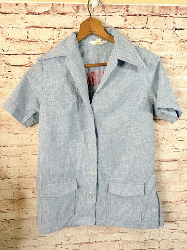 Camisa de Bowling Vintage Terciopelo Rojo Hierro Sobre Hamburguesas Nat Nast Rockabilly Mujer M Foto 2 de 4