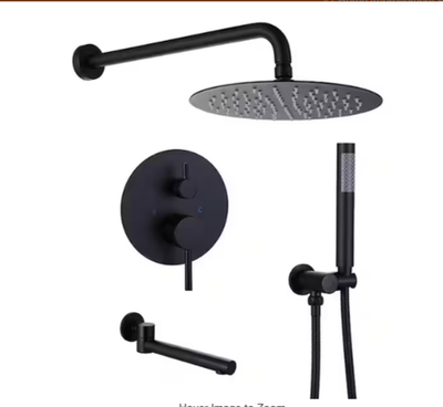 #ad #ad BWE Single Handle 3 Spray Round High Pressure Tub amp; Shower Faucet in Matte Black $159.00