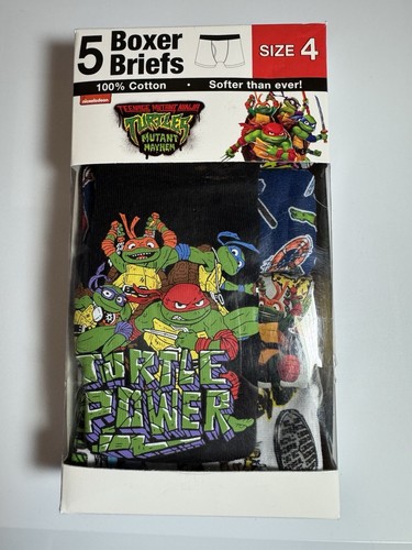 Teenage Mutant Ninja Turtles 5 Boxer Briefs for kids Size 4 New in package - Picture 3 of 6