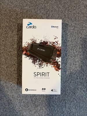 Cardo Spirit Motorcycle Bluetooth Headset 2-Way Waterproof 32mm Speakers Single