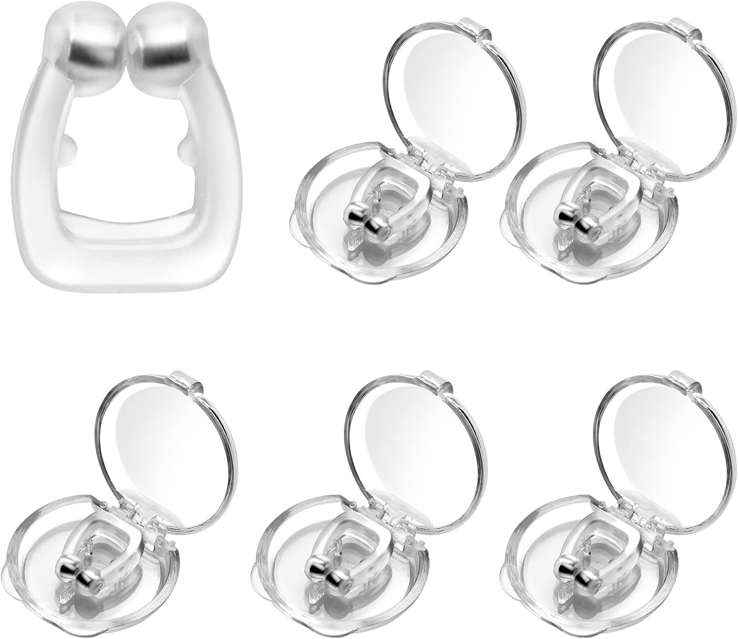 Anti Snoring Devices, Silicone Magnetic Anti Snoring Nose Clip, 6PCS Snore Stopp